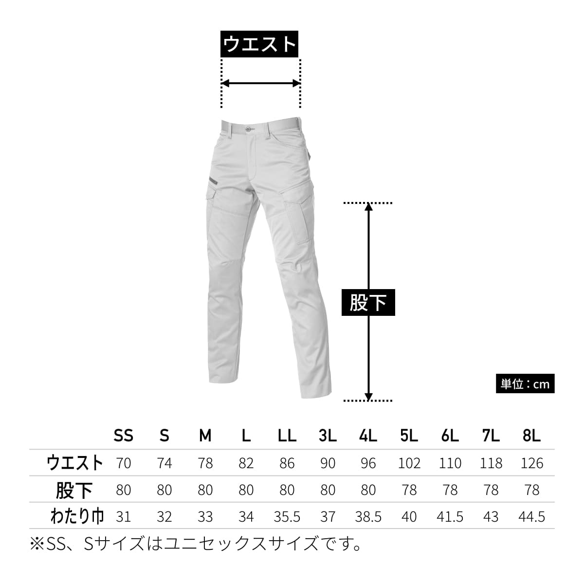 カーゴパンツ(ユニセックス)［1711シリーズ］ | ユニフォーム | 1枚 | 1712 | インディゴ(杢)