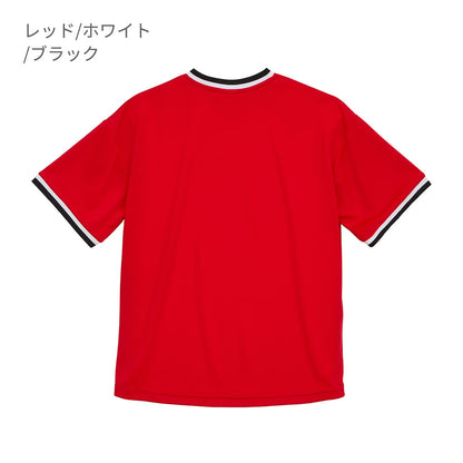 4.1オンス ドライアスレチック ルーズフィット ラインリブ Tシャツ | メンズ | 1枚 | 5927-01 | レッド/ホワイト/ブラック