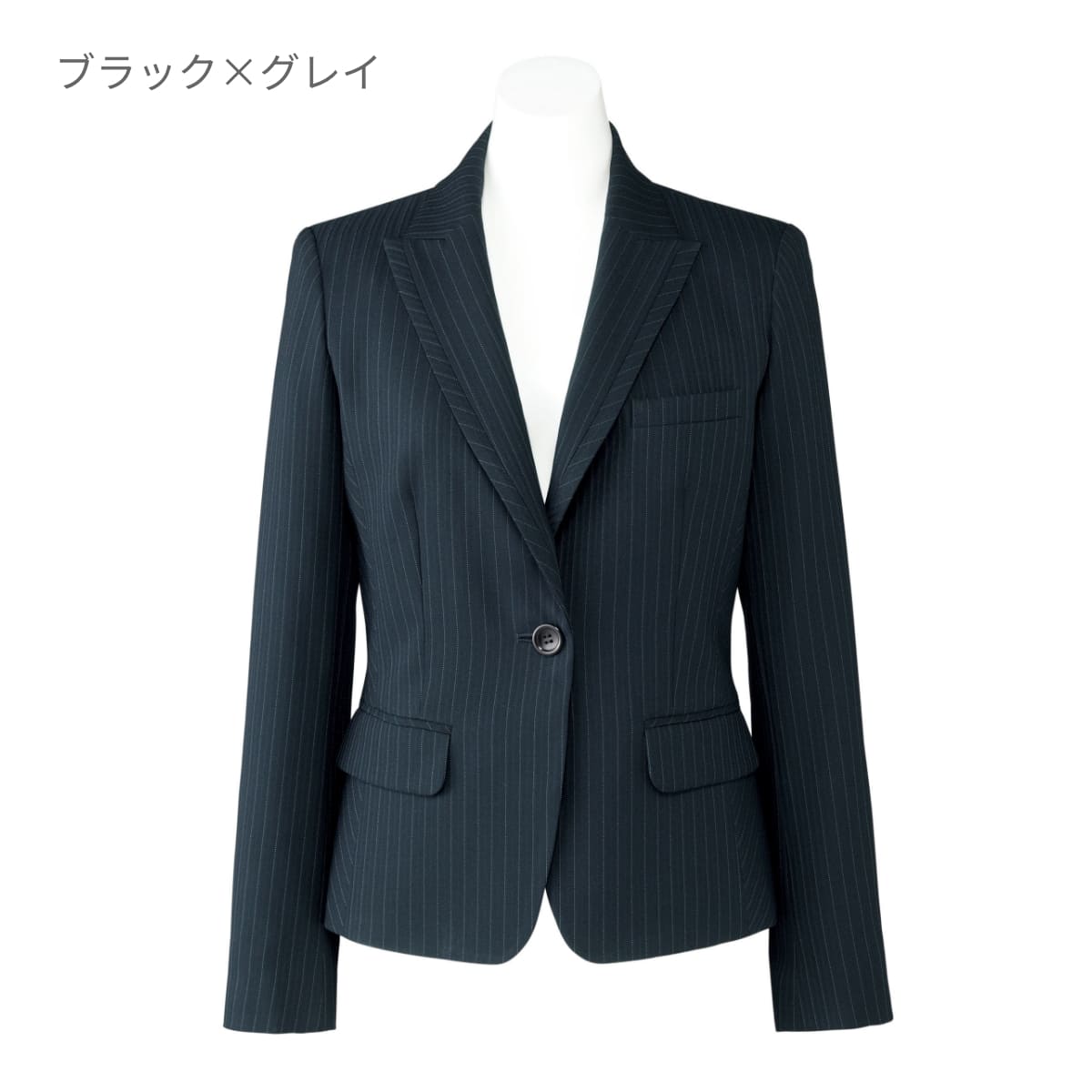 ジャケット［Herringbone PinStripe］ | 事務服 | 1枚 | AJ0246 | ネイビー×グレイ