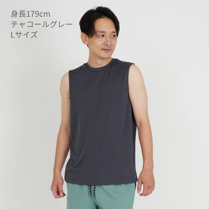 ノースリーブTシャツ（ポリジン加工） | メンズ | 1枚 | MS1165 | チャコールグレー