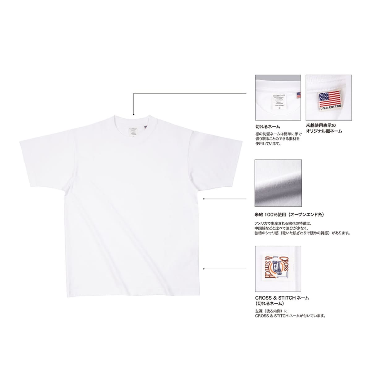 USAコットンTシャツ | メンズ | 1枚 | UCS-950 | ホワイト – Tshirt.st ...