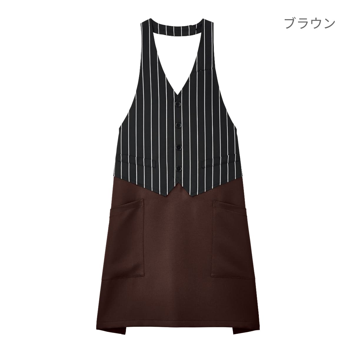 ベスト風エプロン | カフェ・飲食店制服 | 1枚 | FK7176 | グリーン 